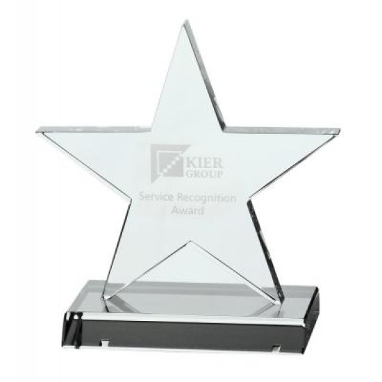 Optical Crystal 5 Pointed Star on Base Award Optical Crystal 5 Pointed Star on Base Award