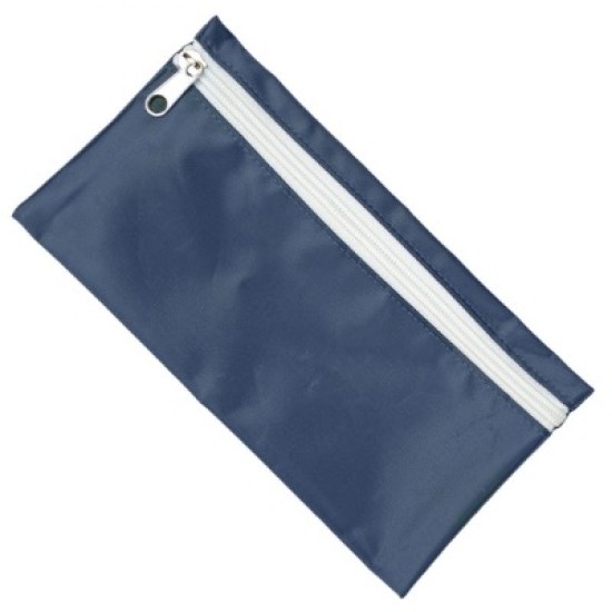 Nylon Pencil Case - Navy (White Zip) Nylon Pencil Case - Navy (White Zip)